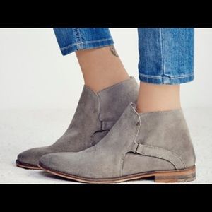Free people grey suede ankle booties
